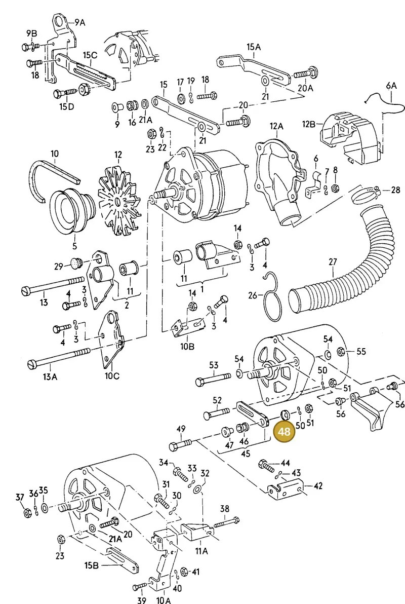 059903265A — Audi 4000 S (1984-1987) diagram 003111000, position 48