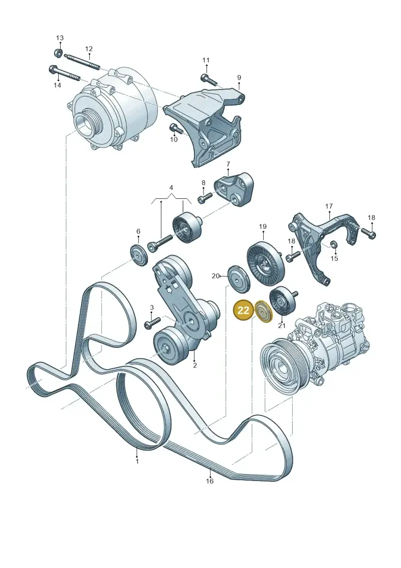 059903310B — Audi A6 2.0 (2018-) diagram 838903550, position 22