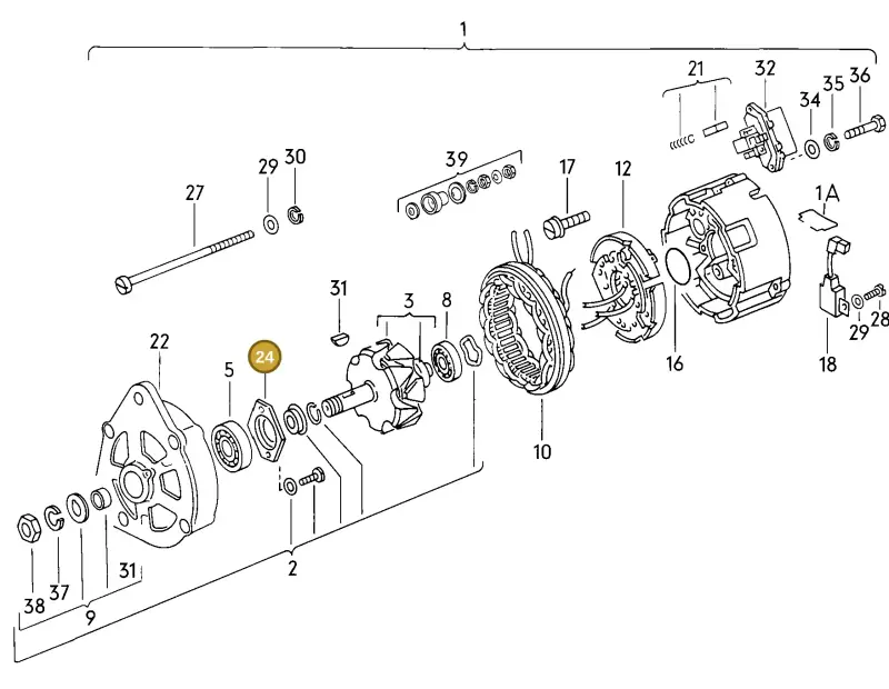 059903543 — Audi 5000 S/Wagon qu. (1987-1988) diagram 005150000, position 24