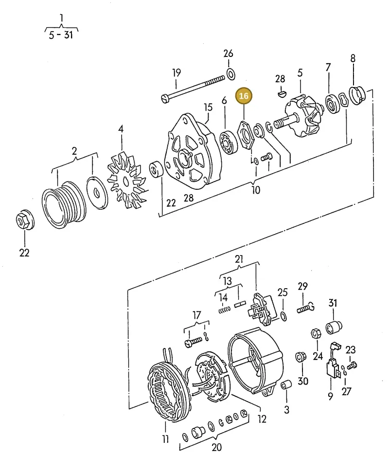 059903543 — Audi 90 qu. (1992-1994) diagram 117903100, position 16