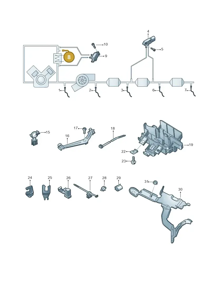 059906088DP — Audi A8L (2017-2022) diagram 838906010, position 8