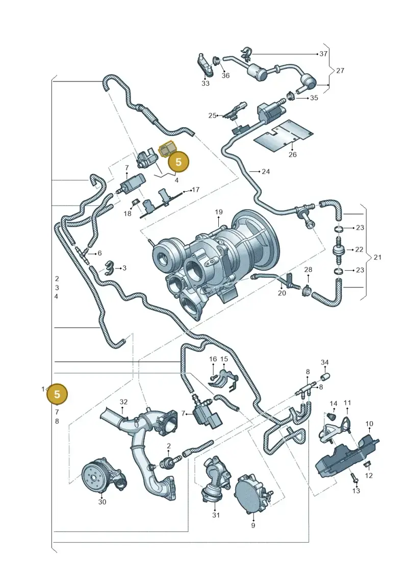 059906629D — Audi A6 2.0 (2018-) diagram 897133520, position 5