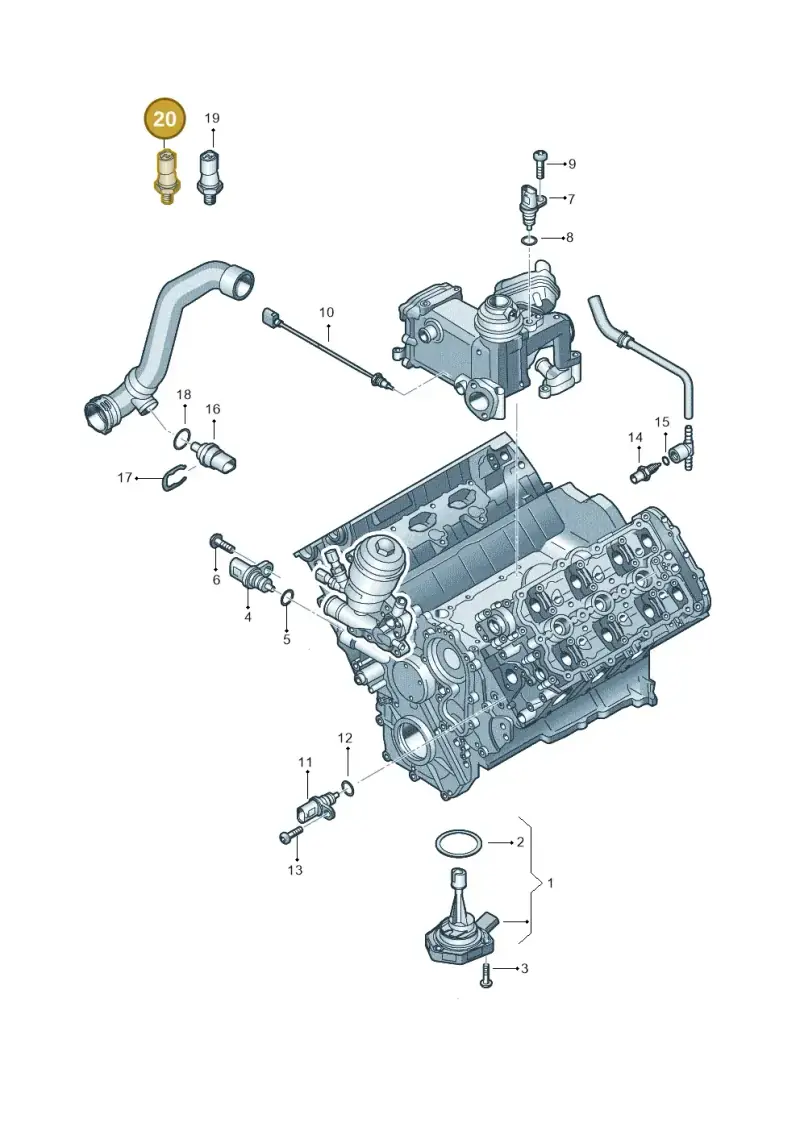 059919081G — Audi A8L qu. 3.0 TDI (2013-2018) diagram 711919600, position 20