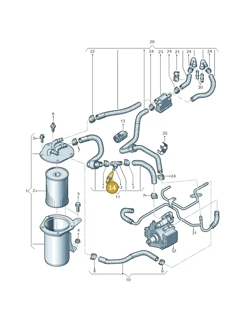 059919523F — Audi Q3 2.0 TDI (2014-2019) diagram 728127400, position 14