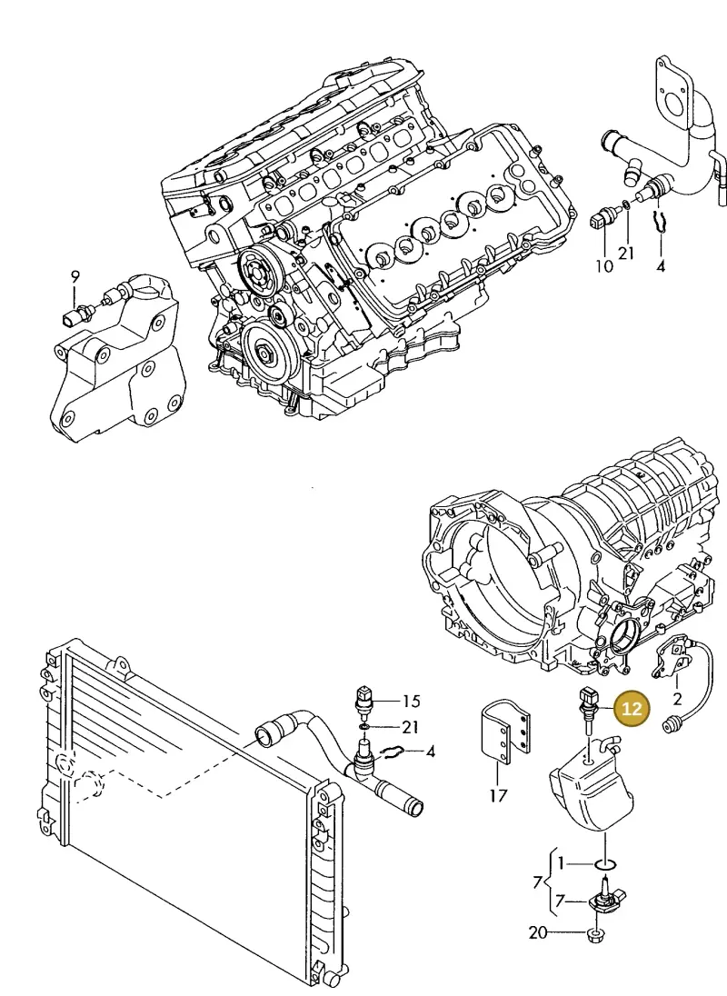 059919563 — Audi A8 quattro (1999-2002) diagram 255919870, position 12