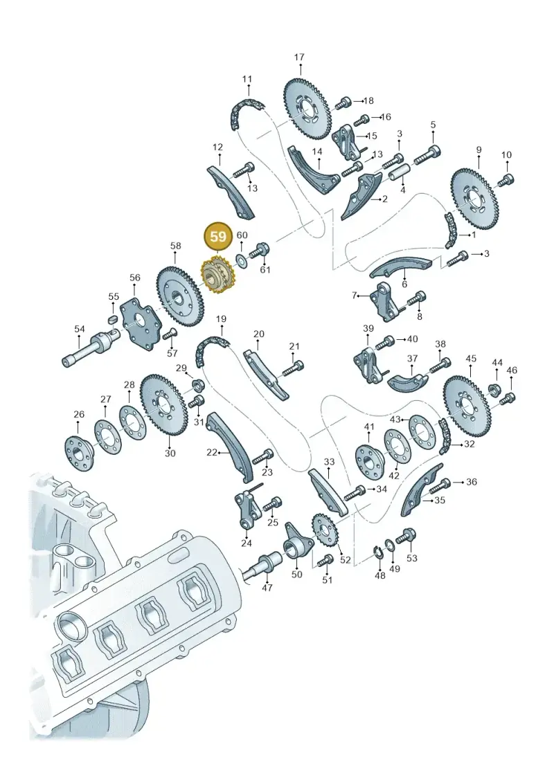 05A109077 — Audi Q7 qu. 3.0 TDI (2009-2015) diagram 493109350, position 59