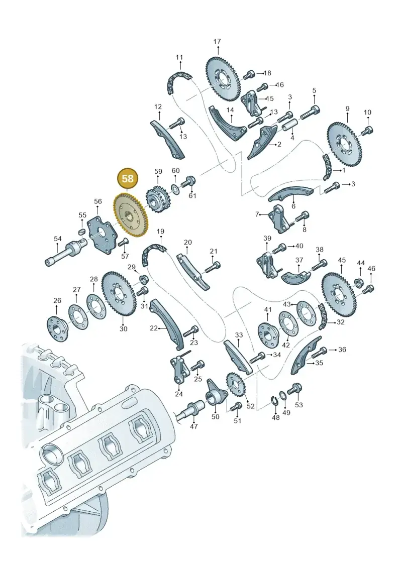 05A109564B — Audi Q7 qu. 3.0 TDI (2009-2015) diagram 493109350, position 58