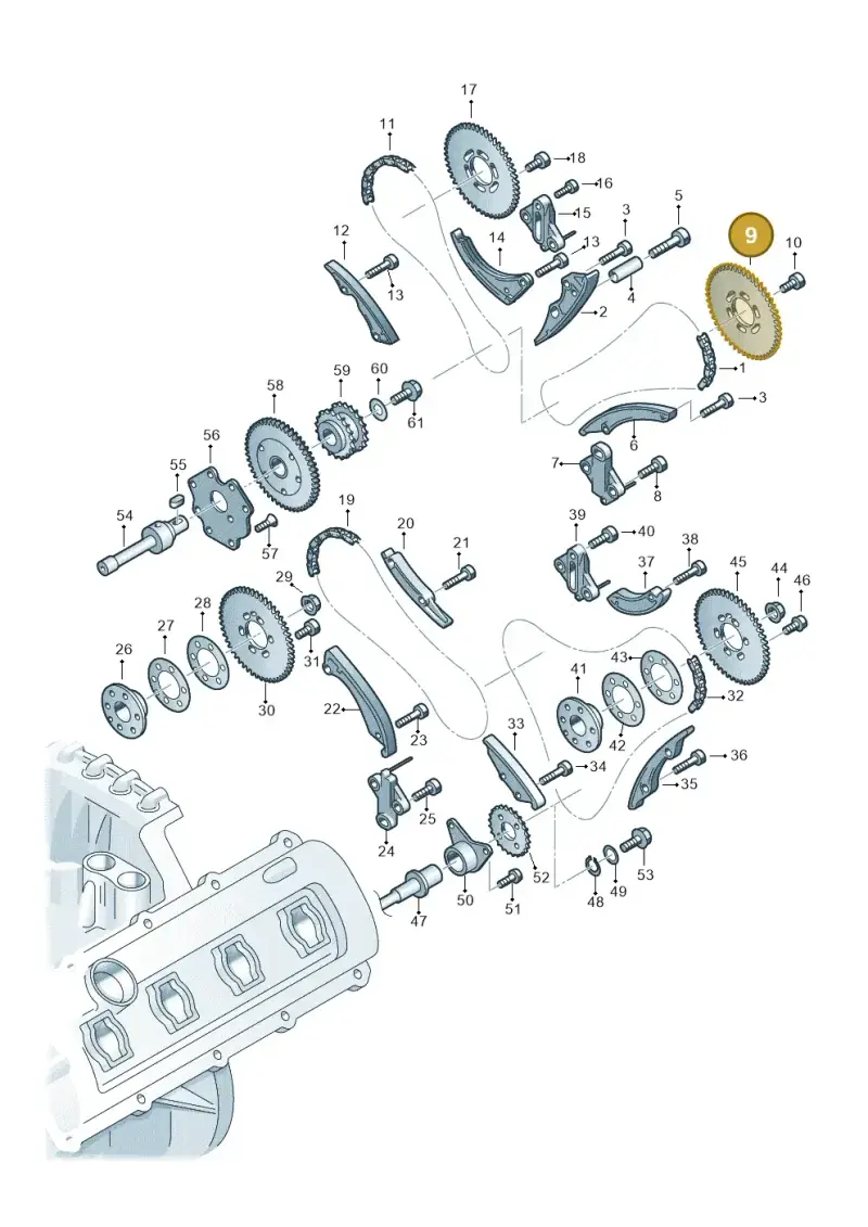 05A109571 — Audi Q7 qu. 3.0 TDI (2009-2015) diagram 493109350, position 9