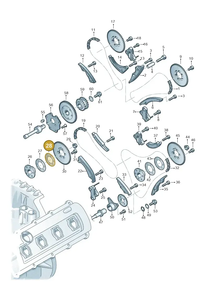 05A127419A — Audi Q7 qu. 3.0 TDI (2009-2015) diagram 493109350, position 28