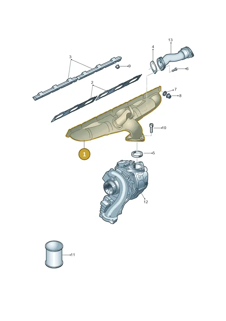 05A253034D — Audi Q7 qu. 3.0 TDI (2009-2015) diagram 493253400, position 1