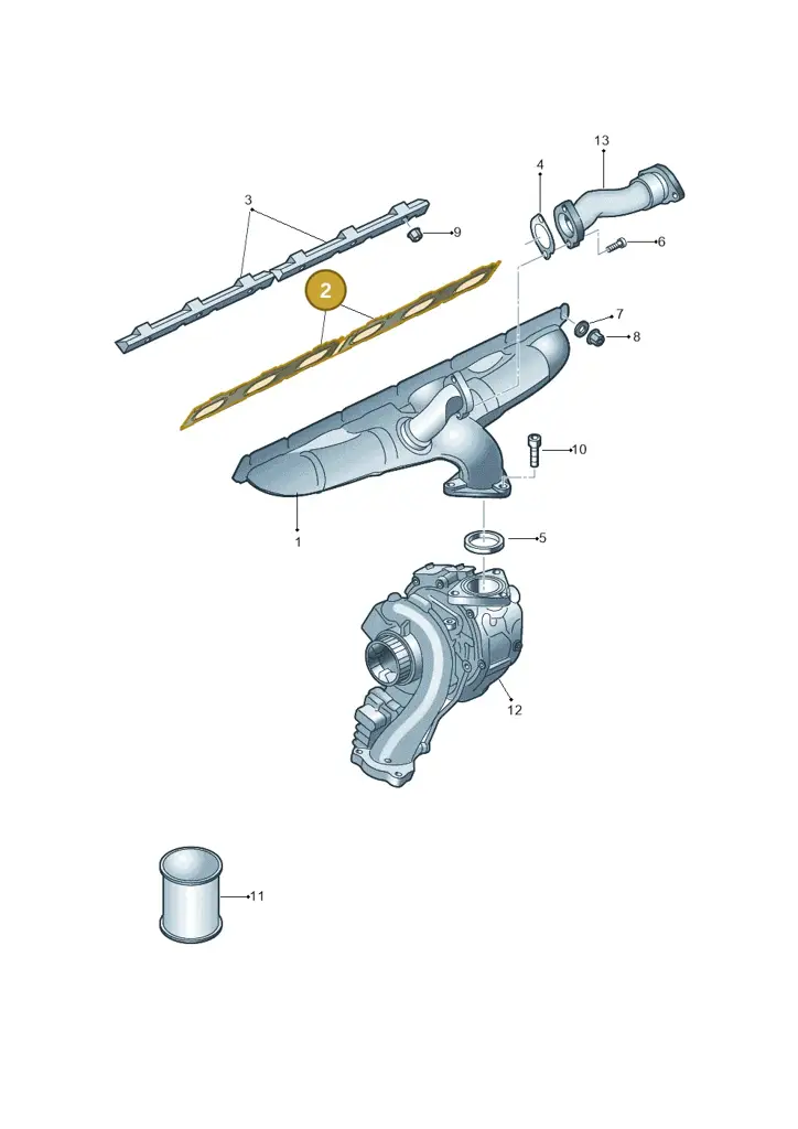 05A253039D — Audi Q7 qu. 3.0 TDI (2009-2015) diagram 493253400, position 2