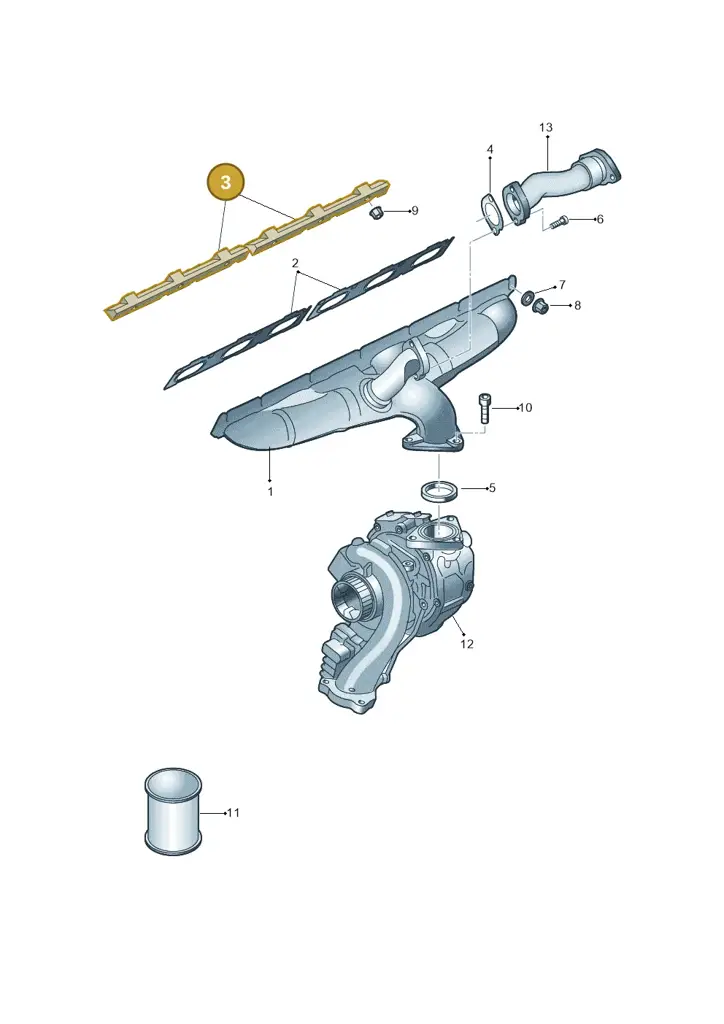 05A253709A — Audi Q7 qu. 3.0 TDI (2009-2015) diagram 493253400, position 3