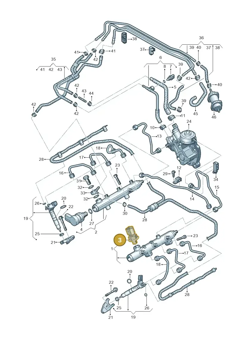 05A906051 — Audi A7 Sportback (2014-2018) diagram 675130700, position 3