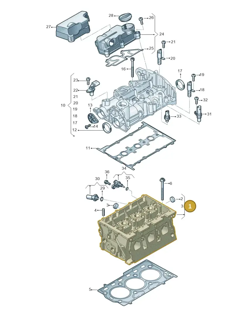 05C103063A — Audi A3 Sportback (2019-2021) diagram 596103023, position 1
