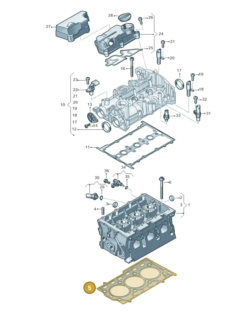 05C103383A — Audi A3 Sportback (2019-2021) diagram 596103023, position 5
