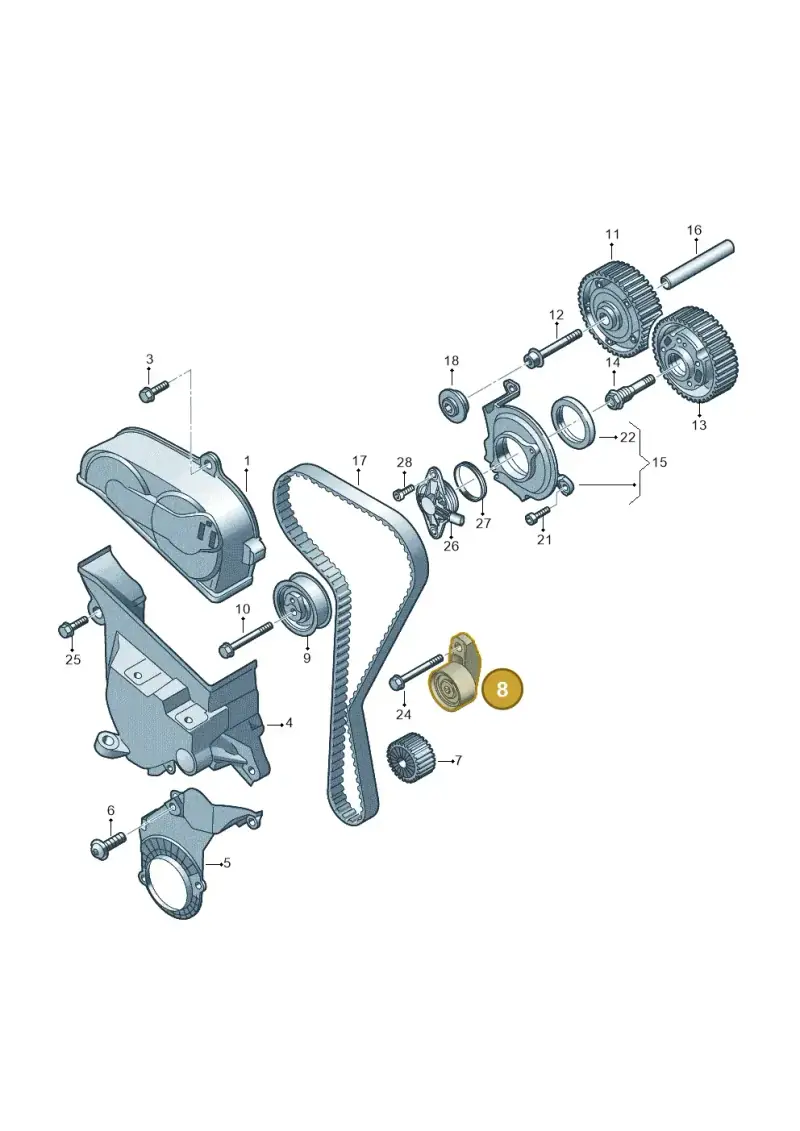 05C109244A — Audi A3 Sportback (2019-2021) diagram 813109051, position 8