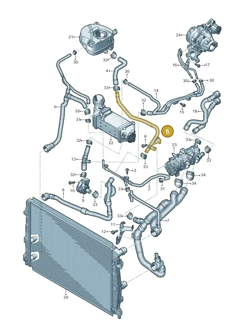 05C121070A — Audi A3 Sportback (2019-2021) diagram 596121042, position 5
