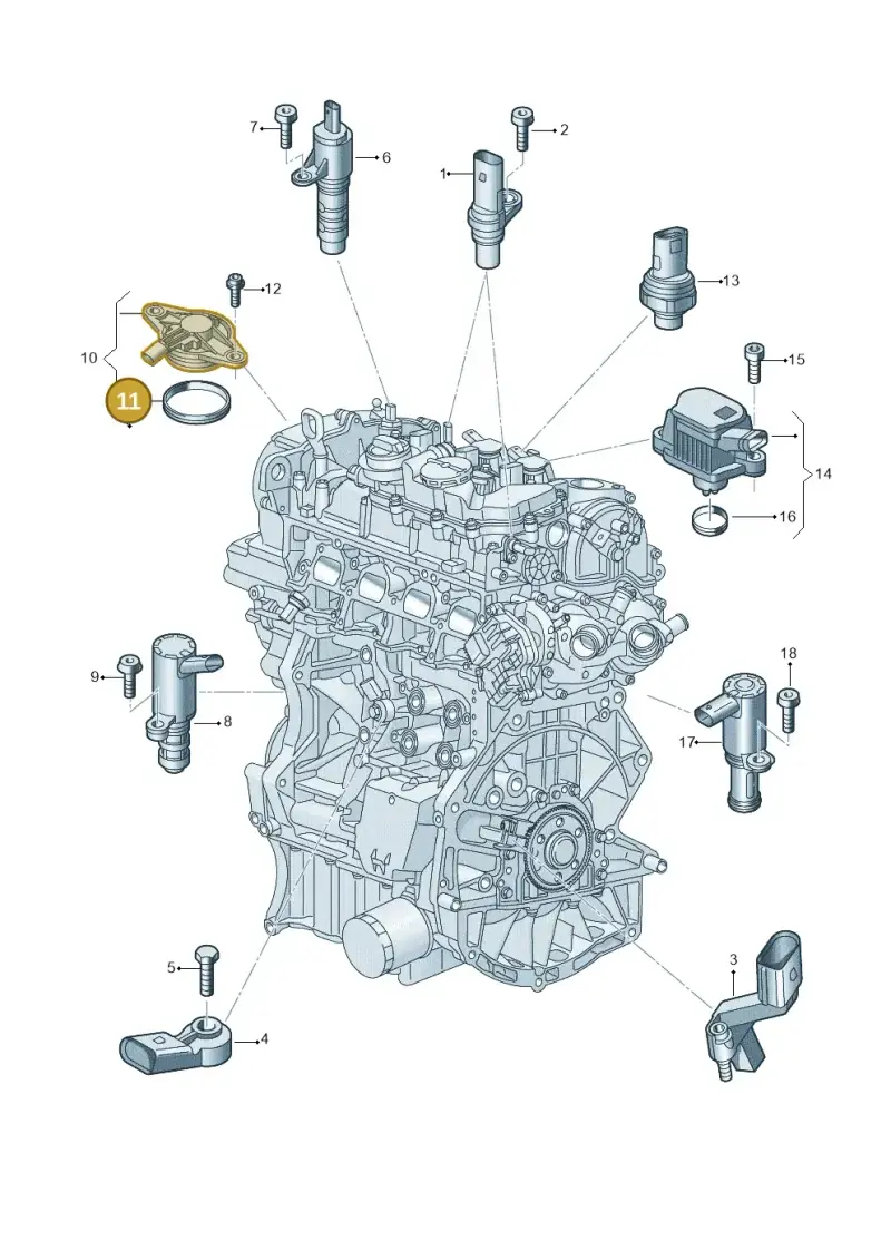 05C906145A — Audi A1 sportback 1.0 (2018-) diagram 907601111, position 11