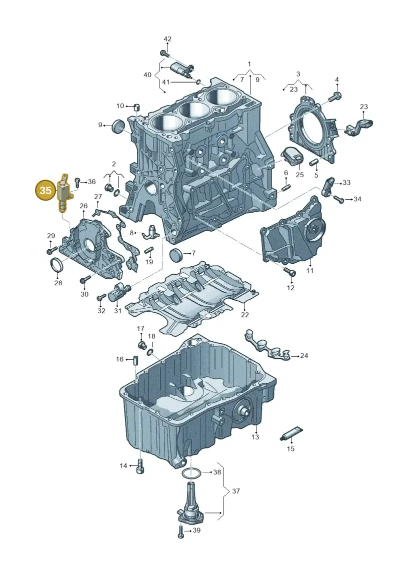 05C906455D — Audi A3 Sportback (2019-2021) diagram 596103005, position 35