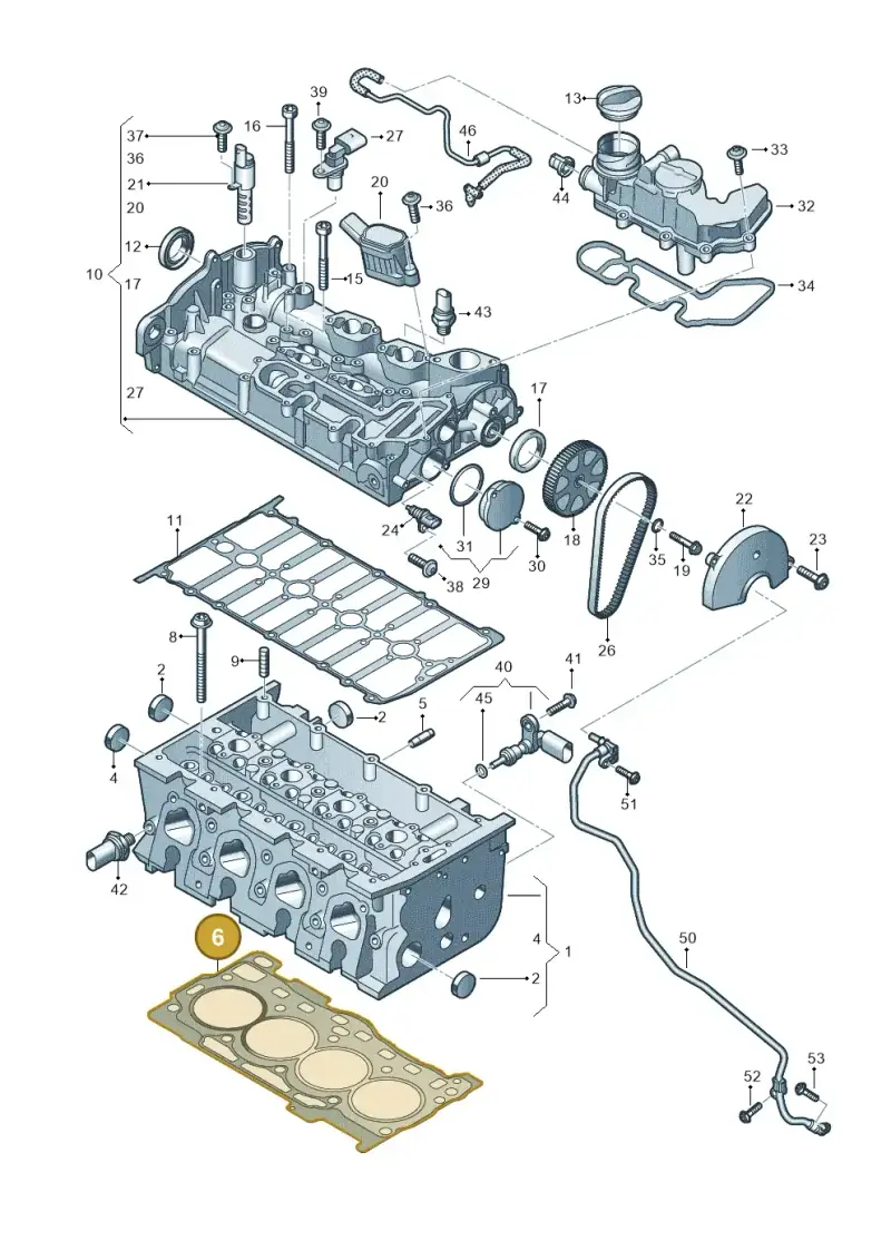05E103383 — Audi A3 Sportback (2019-2021) diagram 597103030, position 6