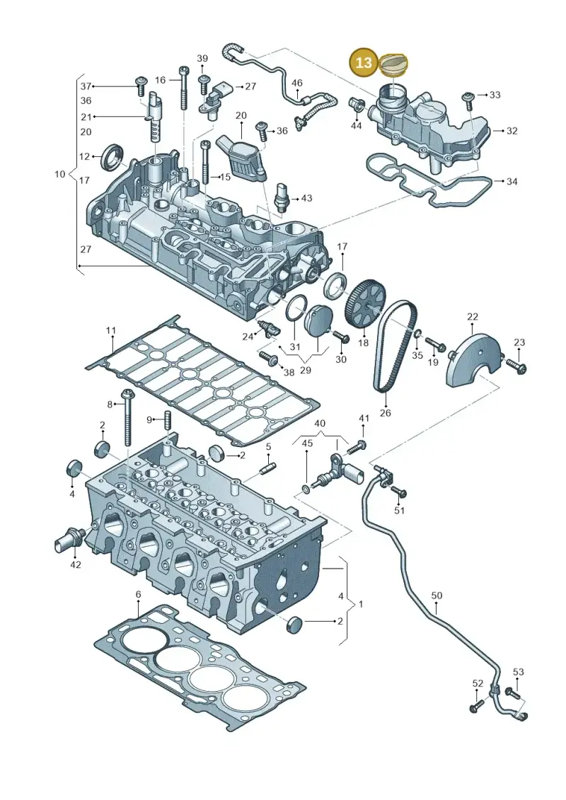 05E103485J — Audi A1 sportback 1.0 (2018-) diagram 597103030, position 13
