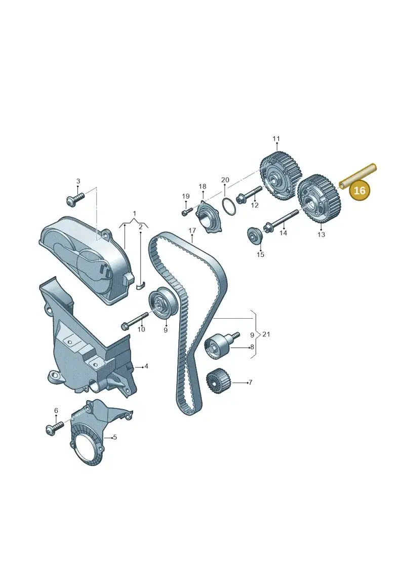 05E103825 — Audi A1 sportback 1.0 (2018-) diagram 728109015, position 16
