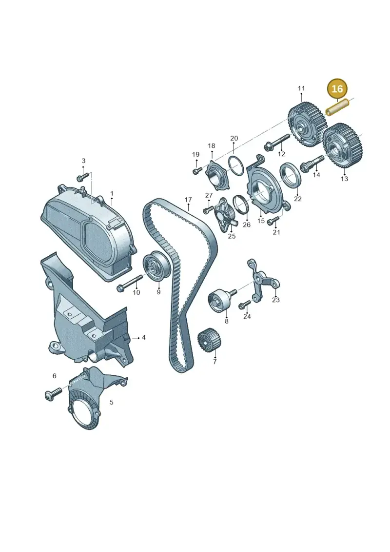 05E103825 — Audi A3 Sportback (2019-2021) diagram 890109360, position 16