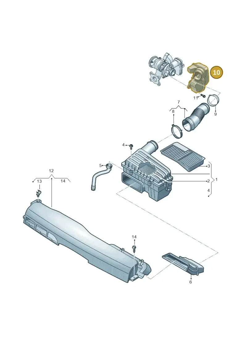 05E129654AG — Audi A1 sportback 1.0 (2018-) diagram 837129050, position 10