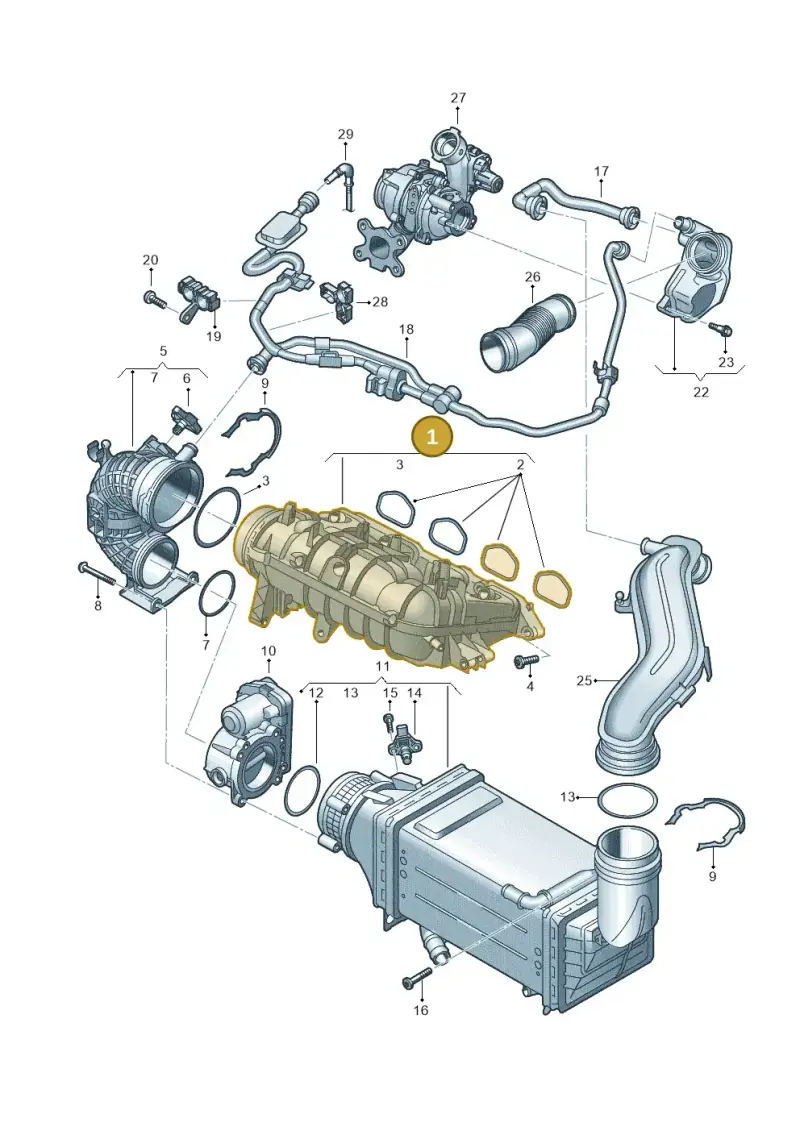 05E129709S — Audi A3 Sportback (2019-2021) diagram 597133042, position 1