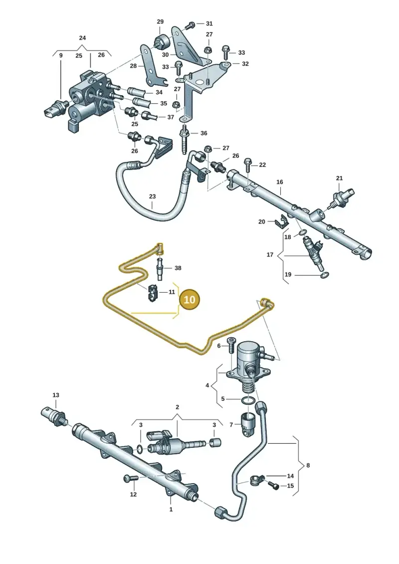 05E133723BA — Audi A3 Sportback (2019-2021) diagram 596133575, position 10
