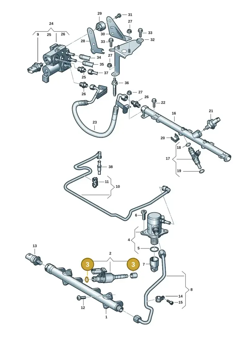 05E906907 — Audi A3 Sportback (2019-2021) diagram 596133575, position 3