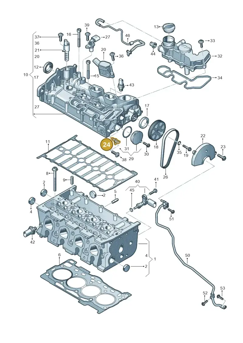 05E907601H — Audi A3 Sportback (2019-2021) diagram 597103030, position 24