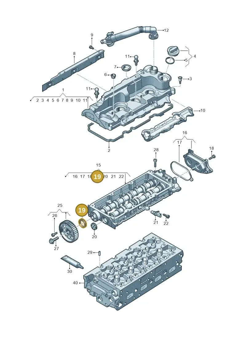 05L103085C — Audi A5 Limo 2.0 (2024-) diagram fys103700, position 19