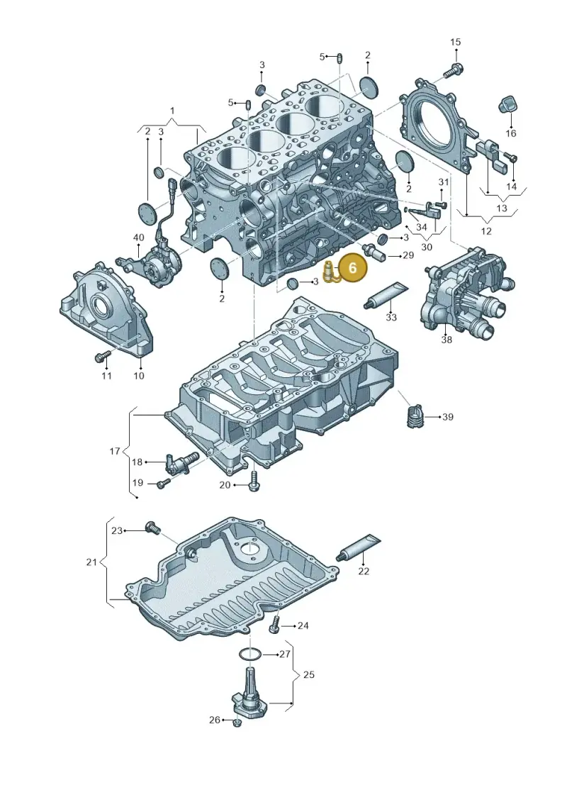 05L103157B — Audi A3 Sportback (2019-2021) diagram 596103500, position 6