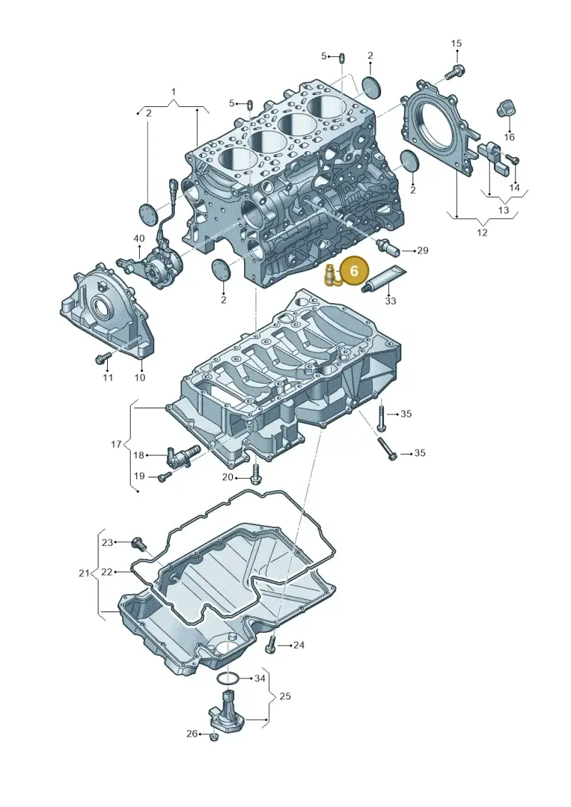 05L103157B — Audi A6 2.0 (2018-) diagram 849103350, position 6