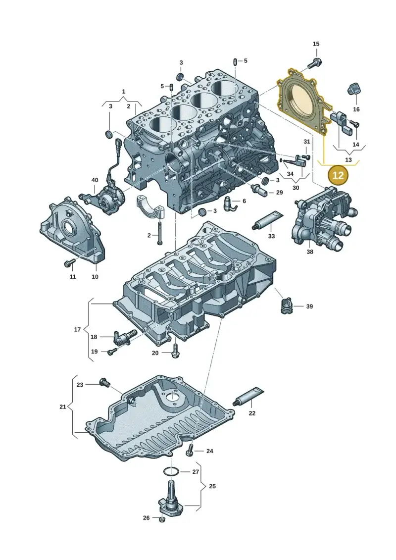 05L103171A — Audi Q2 2.0 TDI (2016-2018) diagram 596103501, position 12