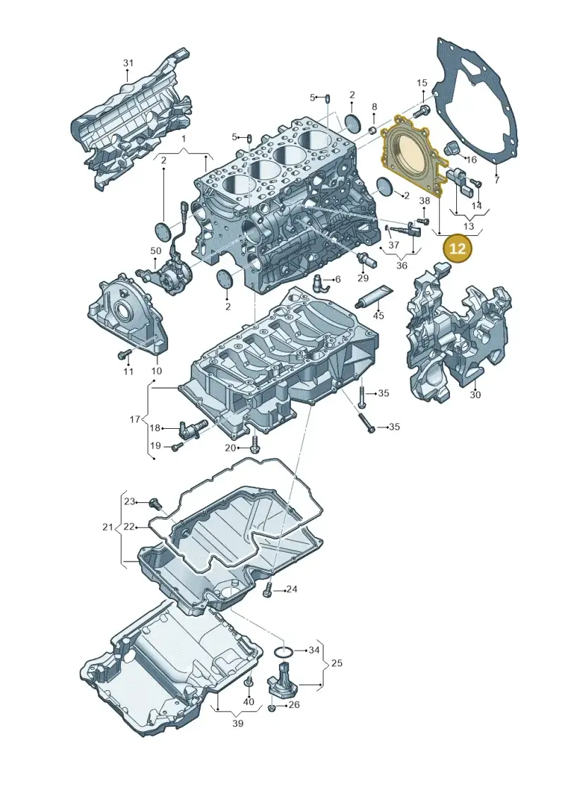 05L103171A — Audi A5 Limo 2.0 (2024-) diagram 8wh103550, position 12