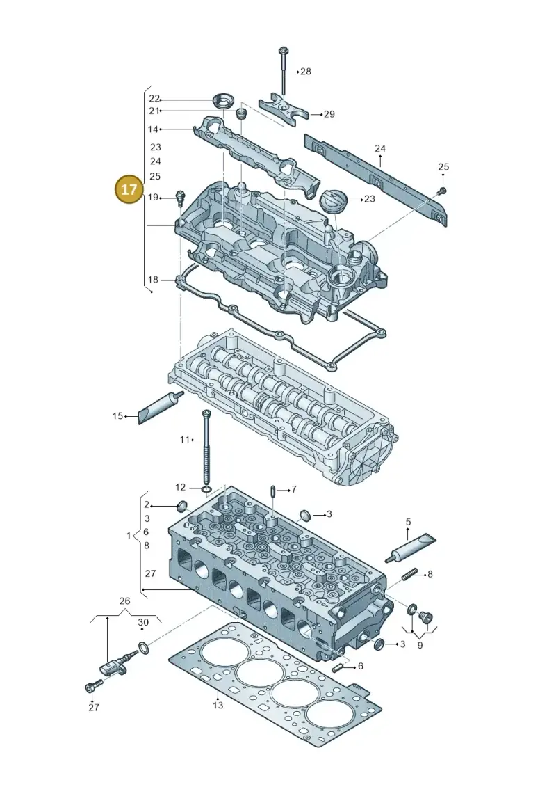 05L103469D — Audi A3 Sportback (2019-2021) diagram 596103611, position 17