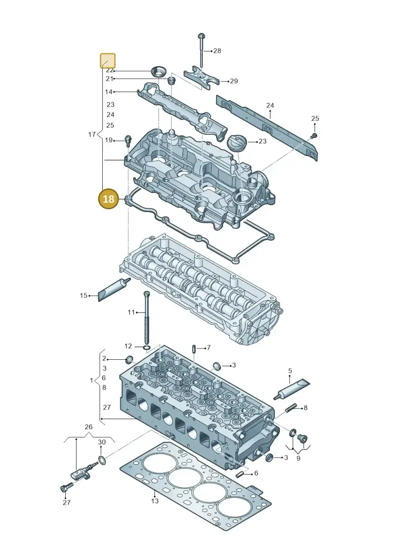 05L103483F — Audi A3 Sportback (2019-2021) diagram 596103611, position 18