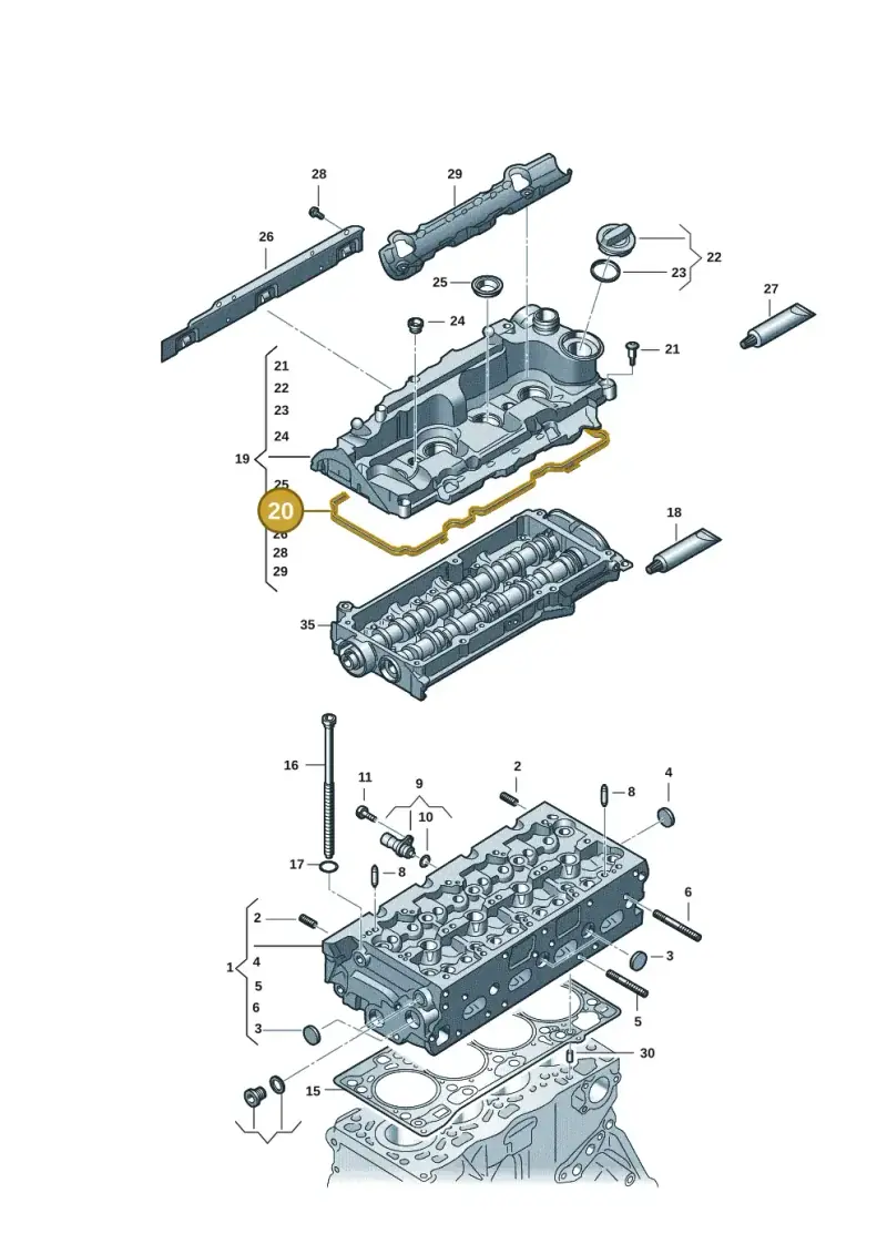 05L103483F — Audi A6 2.0 (2018-) diagram 849103056, position 20