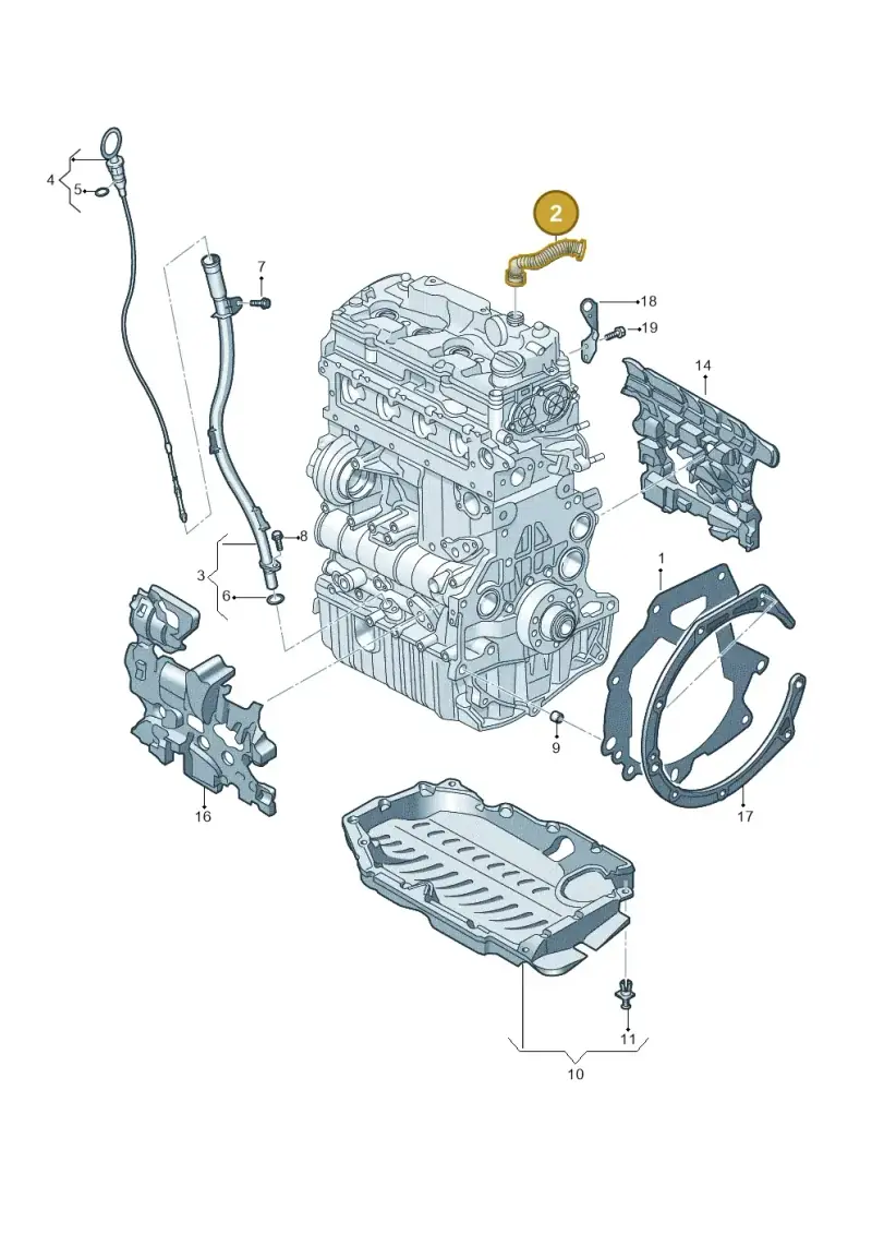 05L103493A — Audi A3 Sportback (2019-2021) diagram 596100800, position 2