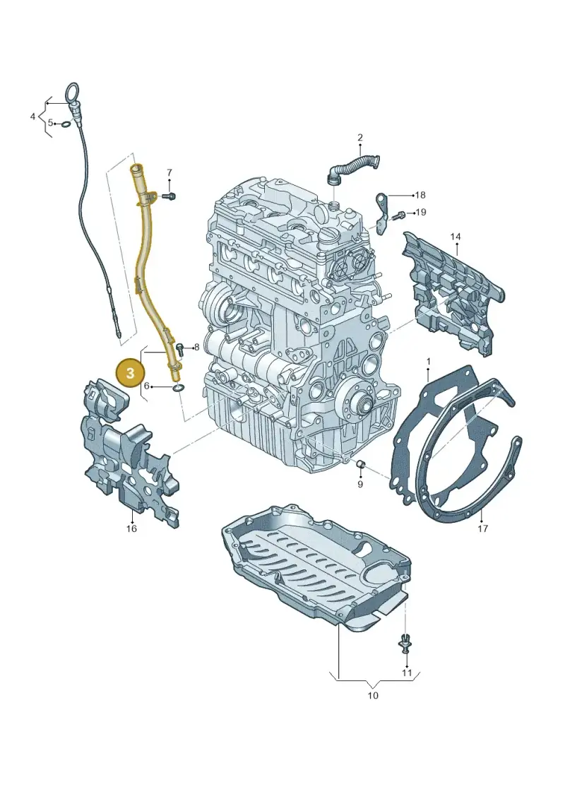 05L103634A — Audi A3 Sportback (2019-2021) diagram 596100800, position 3