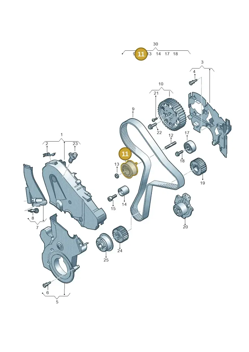 05L109243 — Audi A3 Sportback (2019-2021) diagram 596109090, position 11