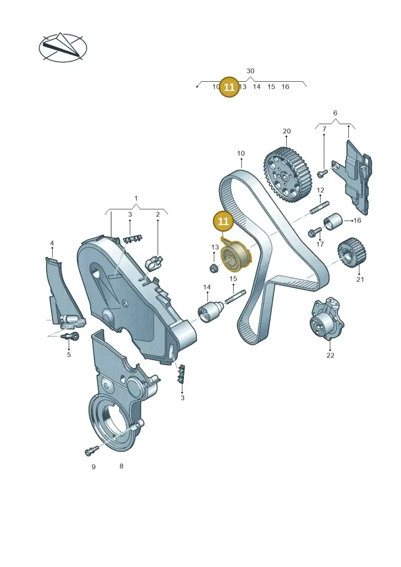 05L109243 — Audi A6 2.0 (2018-) diagram 849109081, position 11