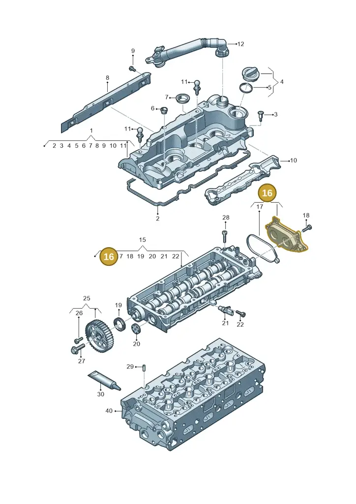 05L109283A — Audi A5 Limo 2.0 (2024-) diagram fys103700, position 16