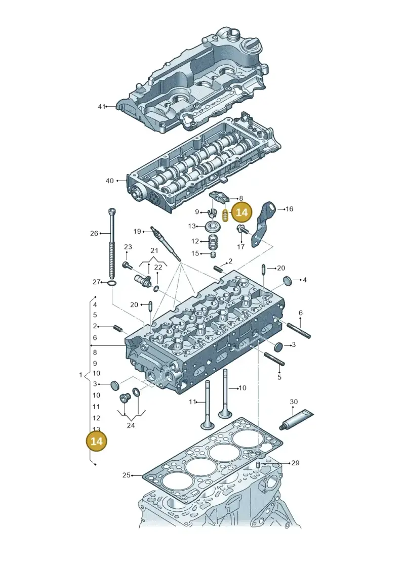 05L109521 — Audi A5 Limo 2.0 (2024-) diagram 8wh103600, position 14