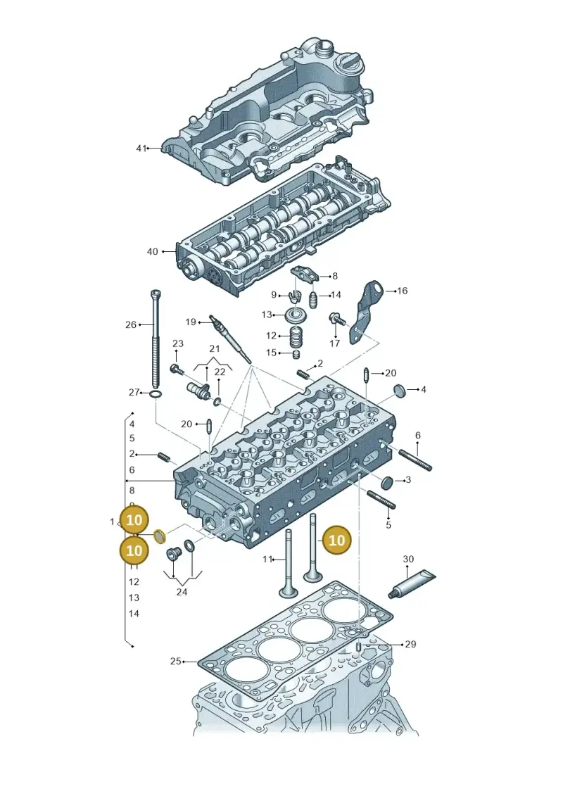 05L109601A — Audi A5 Limo 2.0 (2024-) diagram 8wh103600, position 10