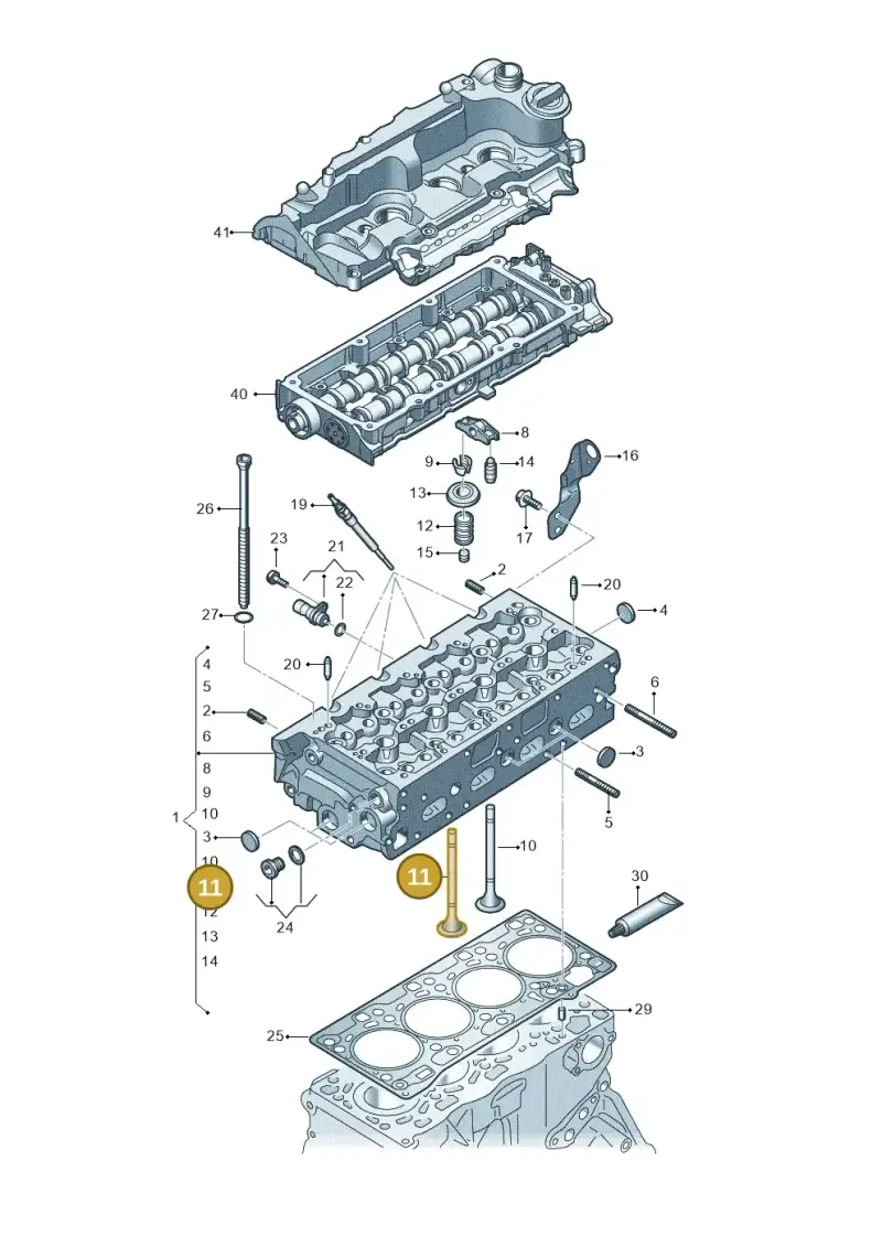 05L109611E — Audi A5 Limo 2.0 (2024-) diagram 8wh103600, position 11