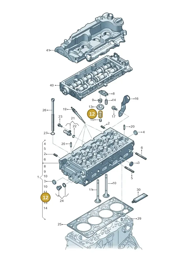 05L109633C — Audi A5 Limo 2.0 (2024-) diagram 8wh103600, position 12