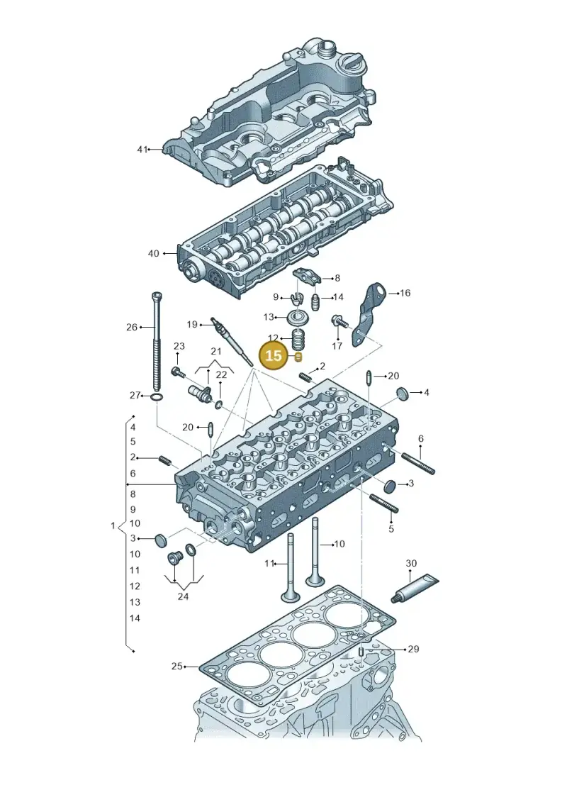 05L109675 — Audi A5 Limo 2.0 (2024-) diagram 8wh103600, position 15